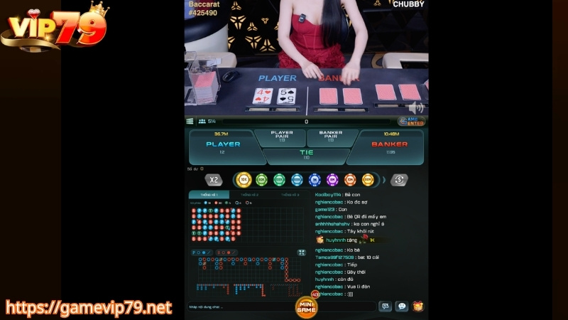 Baccarat với dealer xinh đẹp tại live casino VIP79