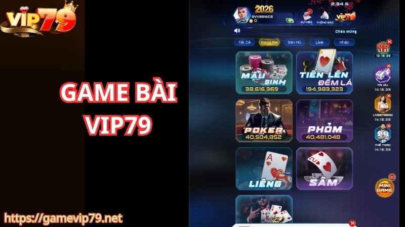 Những ưu điểm vượt trội của sảnh game bài VIP79